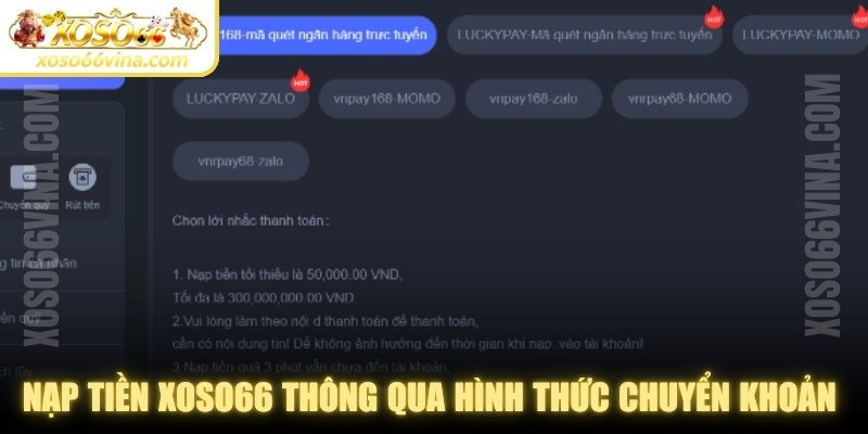 Nạp Tiền XOSO66 VINA | Giao Dịch An Toàn Nhanh Chóng